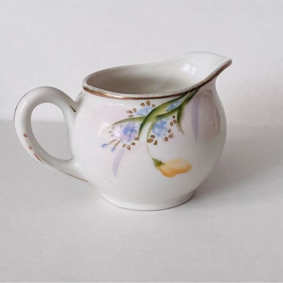 Antique Nippon Hand Painted Yellow Daffodil Creamer Lidded Sugar Set - Picture 11 of 16